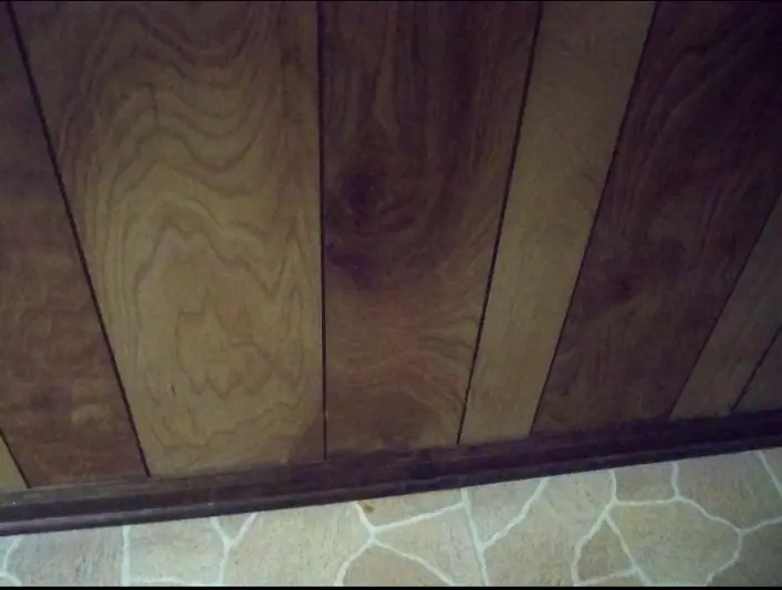 Detailed view of the restored wood paneling